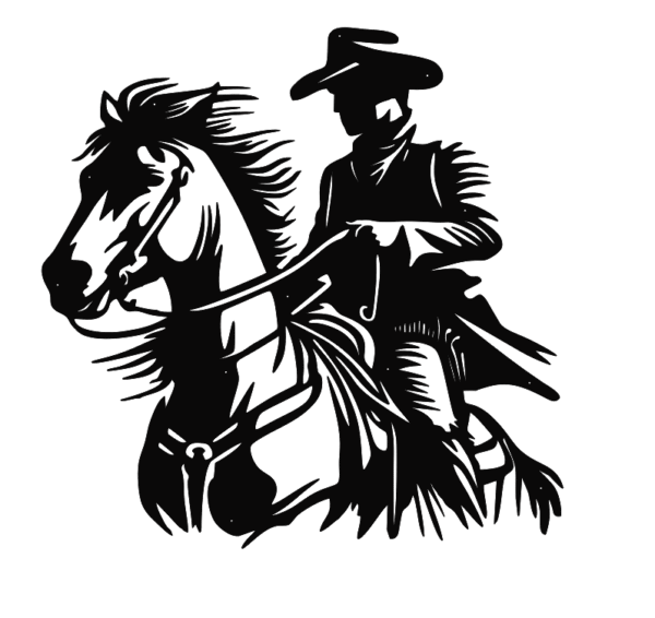 Cowboy Horse Silhouette - Image 2