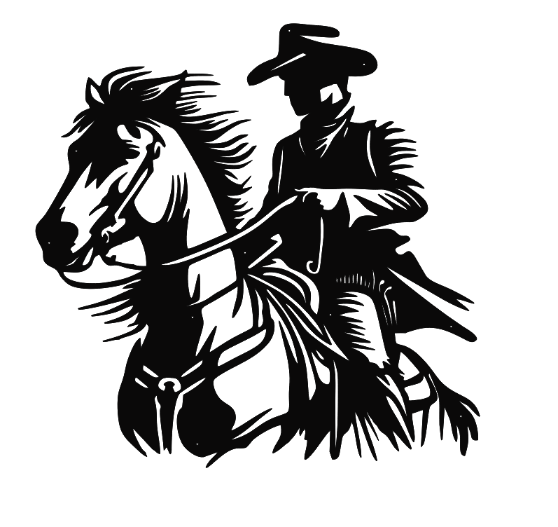 Cowboy Horse Silhouette - Image 2